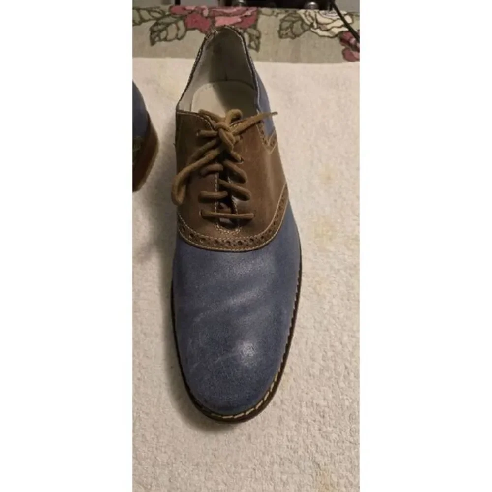 Mens Cole Haan Dress Shoe- Size 9.5 Navy‎ Blue And Tan. Gently Worn